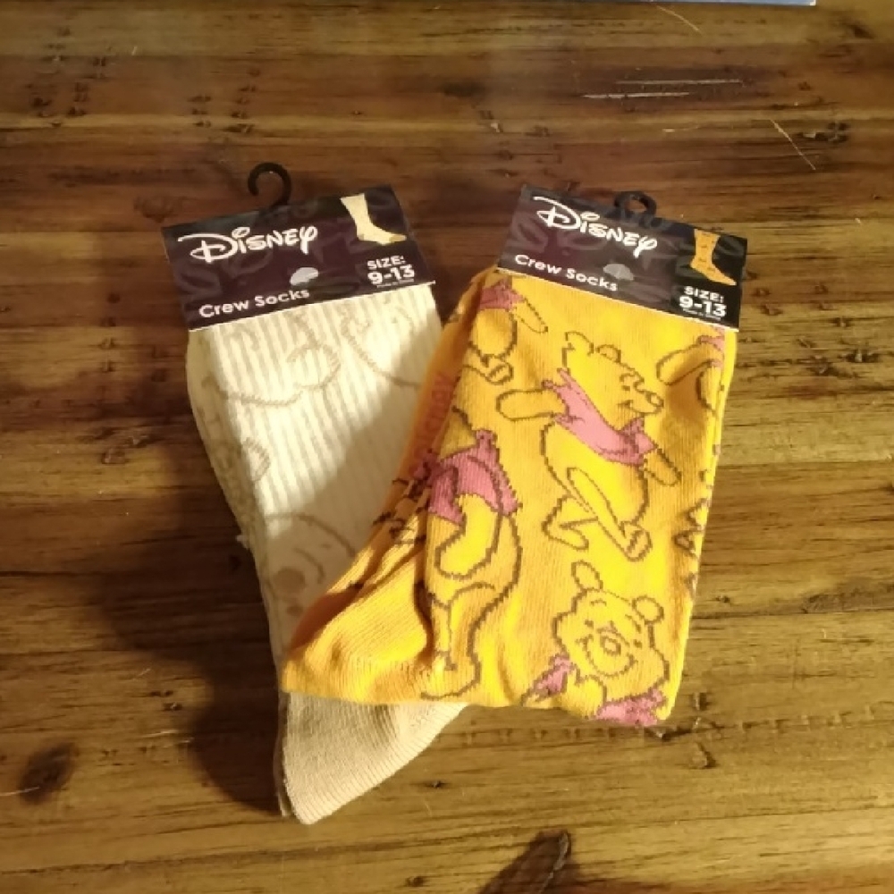 Disney Men's Crew Socks - Yellow and Cream